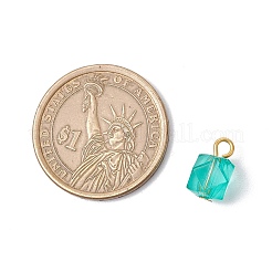 透明アクリルと鉄のペンダント  ポリゴン  多面カット  ミックスカラー  12.5~13x7.5x7.5mm  穴：2~2.5mm&nbsp;PALLOY-JF03680-01