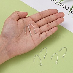 スターリングシルバーのV字型ピアスフック925個  マーキスイヤーワイヤー  銀  27mm  穴：2mm  18ゲージ  ピン：1mm  約27pairs / 20グラム&nbsp;STER-M102-04S