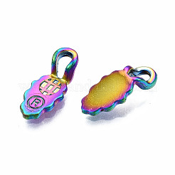 Rainbow Color Alloy Glue-on Flat Pad Bails for Pendant Making&nbsp;PALLOY-N163-104-NR