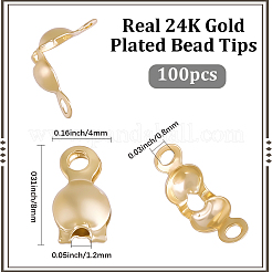 100Pcs Brass Bead Tips&nbsp;KK-BBC0025-47