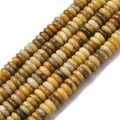 天然石イエローオパールビーズ連売り  ロンデル  6x2mm  穴：0.8mm  約140~150個/連  15.16~15.35インチ（38.5~39cm）&nbsp;G-L624-H10-6x2mm