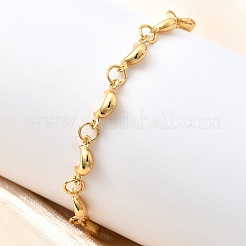 女性用304ステンレススチールリンクブレスレット  ムーン  ゴールドカラー  7-1/2インチ（19.1cm）&nbsp;BJEW-P354-06G