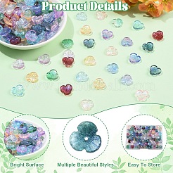 200Pcs 10 Colors Baking Paint Transparent Glass Bead Caps&nbsp;DGLA-YW0001-67