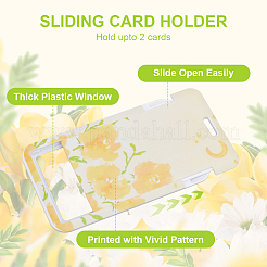 Flower Pattern Plastic Name Card Holders&nbsp;AJEW-WH20020-069