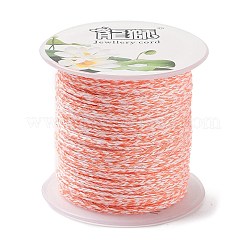 20mポリコットン編み紐  フラット  DIYのジュエリーには  ライトサーモン  2x0.7mm  約21.87ヤード（20m）/ロール&nbsp;OCOR-G015-03A-15
