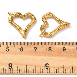 304ステンレスペンダント  ハートチャーム  ゴールドカラー  22x21x4mm  穴：1.5mm&nbsp;STAS-D373-03G