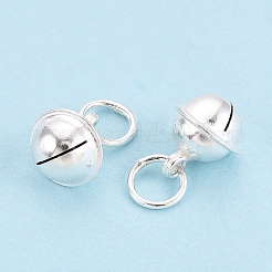 スターリングシルバーベルのチャーム925個  丸カン付き  銀  8x7mm  穴：3.5mm&nbsp;STER-T008-23S-01