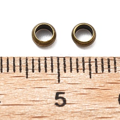 真鍮製つぶし玉カシメ玉  アンティークブロンズ  4x2mm  穴：3mm&nbsp;KK-S509-01AB-02