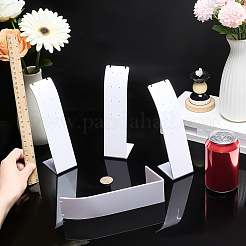 デスクトップアクリル製斜め背面シングルネックレスディスプレイスタンド  長方形  ホワイト  5x6.05x18.5cm&nbsp;ODIS-WH0025-234A