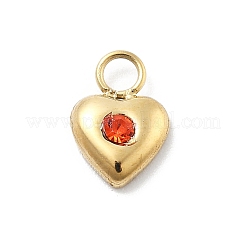 Heart 304 Stainless Steel Rhinestone Charms&nbsp;STAS-L283-30G