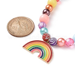 Rainbow Theme Bracelets & Necklaces Sets for Kids&nbsp;SJEW-JS01266