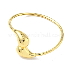 Rack Plating Brass Teardrop Open Cuff Bangles&nbsp;BJEW-Q347-01G-1