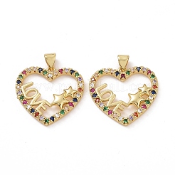 Brass Cubic Zirconia Pendants&nbsp;KK-G453-01G-01