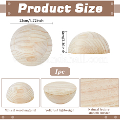 工芸品用の無塗装の木製フィニアルとスピンドル  半円  モカシン  120x60mm&nbsp;WOOD-WH0029-178A