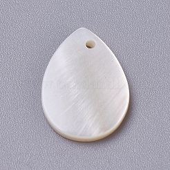シェルペンダント  ティアドロップ  18.5x13.5x2mm  穴：1.2mm&nbsp;SSHEL-TAC0001-06A