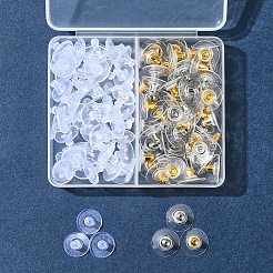 Brass Bullet Clutch Bullet Clutch Earring Backs with Pad&nbsp;KK-FS0001-43
