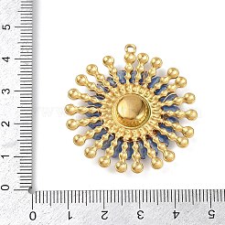 304 Stainless Steel and Resin Flower Pendants&nbsp;STAS-R170-03G-01