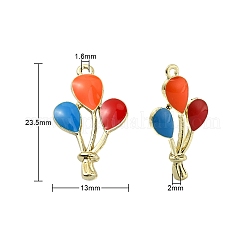 40本8色合金エナメルペンダント  バルーン  ライトゴールド  ミックスカラー  23.5x13x2mm  穴：1.6mm  5個/カラー&nbsp;ENAM-CJ0002-37
