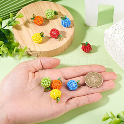 10Pcs 5 Styles Glass Seed Beaded Fruit Pendants&nbsp;PALLOY-TA00221