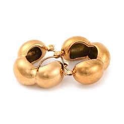 女性用304ステンレスフープピアス  半円  ゴールドカラー  22.5x25mm&nbsp;EJEW-Z057-05G
