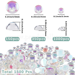 1500Pcs 3 Styles Resin Half Round Bubble Beads&nbsp;MRMJ-SC0001-41