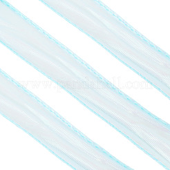 40ヤードのポリエステルシフォンプリーツリボン  服飾材料  ライトスカイブルー  1-5/8インチ（40mm）&nbsp;OCOR-TAC0013-11A