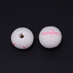 Printed Wood European Beads&nbsp;WOOD-TAC0013-01