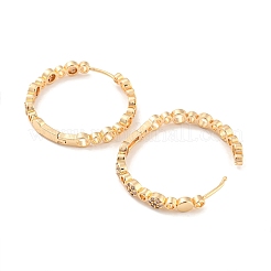 Brass with Cubic Zirconia Hoop Earrings&nbsp;EJEW-G363-14KCG