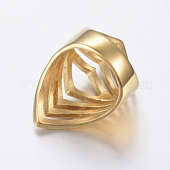 Ion Plating(IP) 304 Stainless Steel Wide Band Finger Rings&nbsp;RJEW-H125-17G-19mm