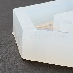 模造の埋め込まれたラインストーン六角形のペンダントシリコンモールド  レジン型  UVレジン＆エポキシ樹脂のジュエリー作り用  ホワイト  75x83x14mm  穴：5mm  内径：58x68mm&nbsp;DIY-I090-12