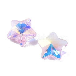 ガラスチャーム  多面カットスター  プラム  13x13.5x7mm  穴：1.2mm&nbsp;GGLA-Z002-01G