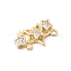 Brass Micro Pave Clear Cubic Zirconia Pendants&nbsp;KK-B179-11G