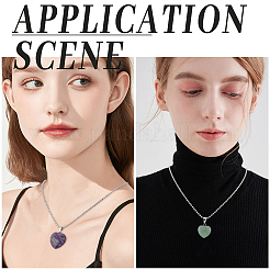 DIY Natural Mixed Gemstone Heart Pendant Necklaces Making Kit&nbsp;G-BBC0001-51