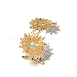 304 Stainless Steel Double Color Cuff Rings&nbsp;RJEW-S635-01GP-09
