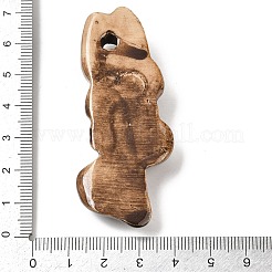 手作りの磁器の大きなペンダント  ファンシーアンティーク施釉磁器  魚  66x24x11mm  穴：5mm&nbsp;PORC-Z003-01I