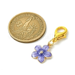 10個 5スタイルの花合金エナメルペンダント装飾  バッグの飾り用のロブスター クロー留め具  ゴールドカラー  32.5~42mm  2個/スタイル&nbsp;HJEW-JM02751