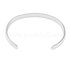 変色しない304ステンレススチールオープンカフプレーンバングル  ステンレス鋼色  内径：2-5/8インチ（6.75cm）  6mm&nbsp;BJEW-H591-01P-01