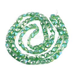 Electroplate Opaque Solid Color Glass Beads Strands&nbsp;EGLA-N002-43-04