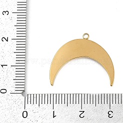 304ステンレススチールラインストーンペンダント  イオンプレーティング（ip）  ムーン  弓形  18KGP本金メッキ  23x20x2mm  穴：1.3mm&nbsp;STAS-I325-036G