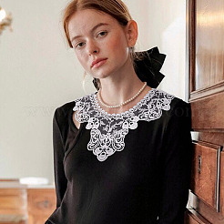 4Pcs 4 Styles Polyester Computerized Embroidery Collar&nbsp;DIY-TA0015-71