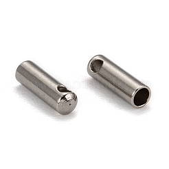 変色しにくい304ステンレススチールコードエンド  チューブ  ステンレス鋼色  7x2mm  内径：1.5mm&nbsp;STAS-E033-5