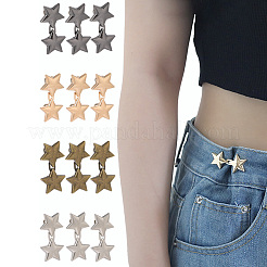 12Pcs 4 Colors Star Alloy Adjustable Jean Button Pins&nbsp;AJEW-DJ0004-83