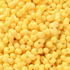 ゴム風ガラスシードビーズ  ピーナッツ  ゴールド  6~6.5x3~3.5x3~3.5mm  穴：1mm  約4500個/ポンド&nbsp;SEED-Z003-01H