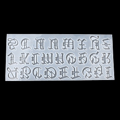 ゴシックスタイルの文字a〜z DIYシリコンペンダントモールド  レジン型  UVレジン用  エポキシ樹脂ジュエリー作り  ホワイト  165x375x9mm  穴：2mm  内径：37~51.6x29~44.7mm&nbsp;SIMO-H012-04