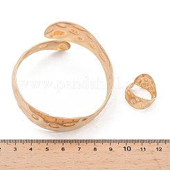 Snake Shape Hammered Iron Cuff Bangle & Ring&nbsp;SJEW-G085-01G