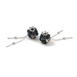 Handmade Polymer Clay Rhinestone Tassel Dangle Beads&nbsp;CLAY-H003-01P-02