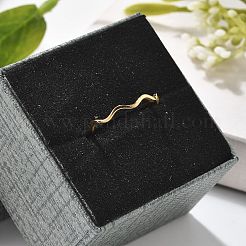 304 Stainless Steel Wave Finger Rings&nbsp;RJEW-I110-01G