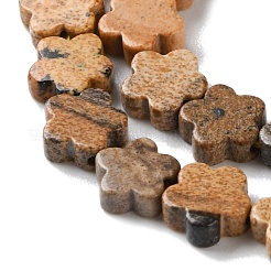 天然石ピクチャージャスパービーズ連売り  スモモの花  6~6.5x6x2.5mm  穴：0.7mm  約63個/連  14.76''（37.5センチメートル）&nbsp;G-B138-C09-01