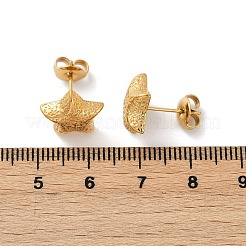 304ステンレススチールスタッドピアス  イオンプレーティング（ip）  スター  14KGP本金メッキ  12x12mm&nbsp;EJEW-G423-27G