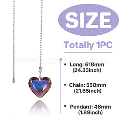 Heart Electroplated Glass Charms Ceiling Fan Pull Chain Extenders&nbsp;HJEW-TAC0172